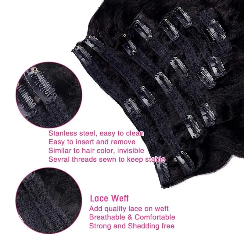Body Wave Clip in Hair Extensions Real Human Hair Clip ins 100% Brazilian Hair Seamless Clip in Hair For Women 120 Gram