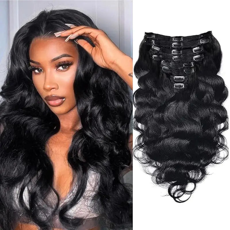 Body Wave Clip in Hair Extensions Real Human Hair Clip ins 100% Brazilian Hair Seamless Clip in Hair For Women 120 Gram