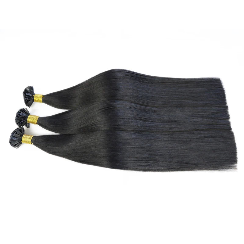 Straight Human Hair Extension By Fusion Flat Tip Keratin Capsules 0.8g/ 1g/Strand 50pcs Natural Hair Extension Ombre Blond Color