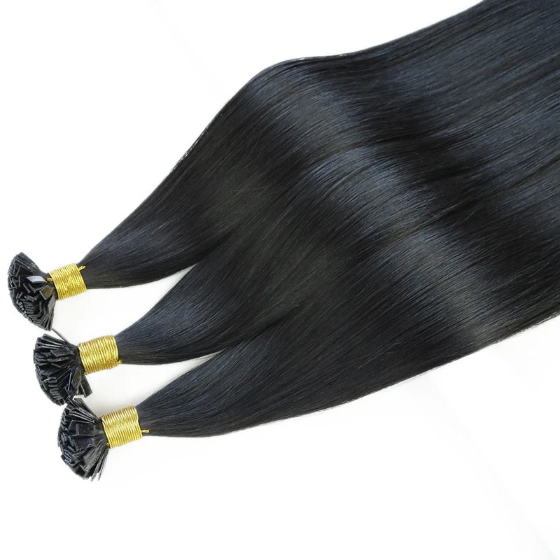 Straight Human Hair Extension By Fusion Flat Tip Keratin Capsules 0.8g/ 1g/Strand 50pcs Natural Hair Extension Ombre Blond Color