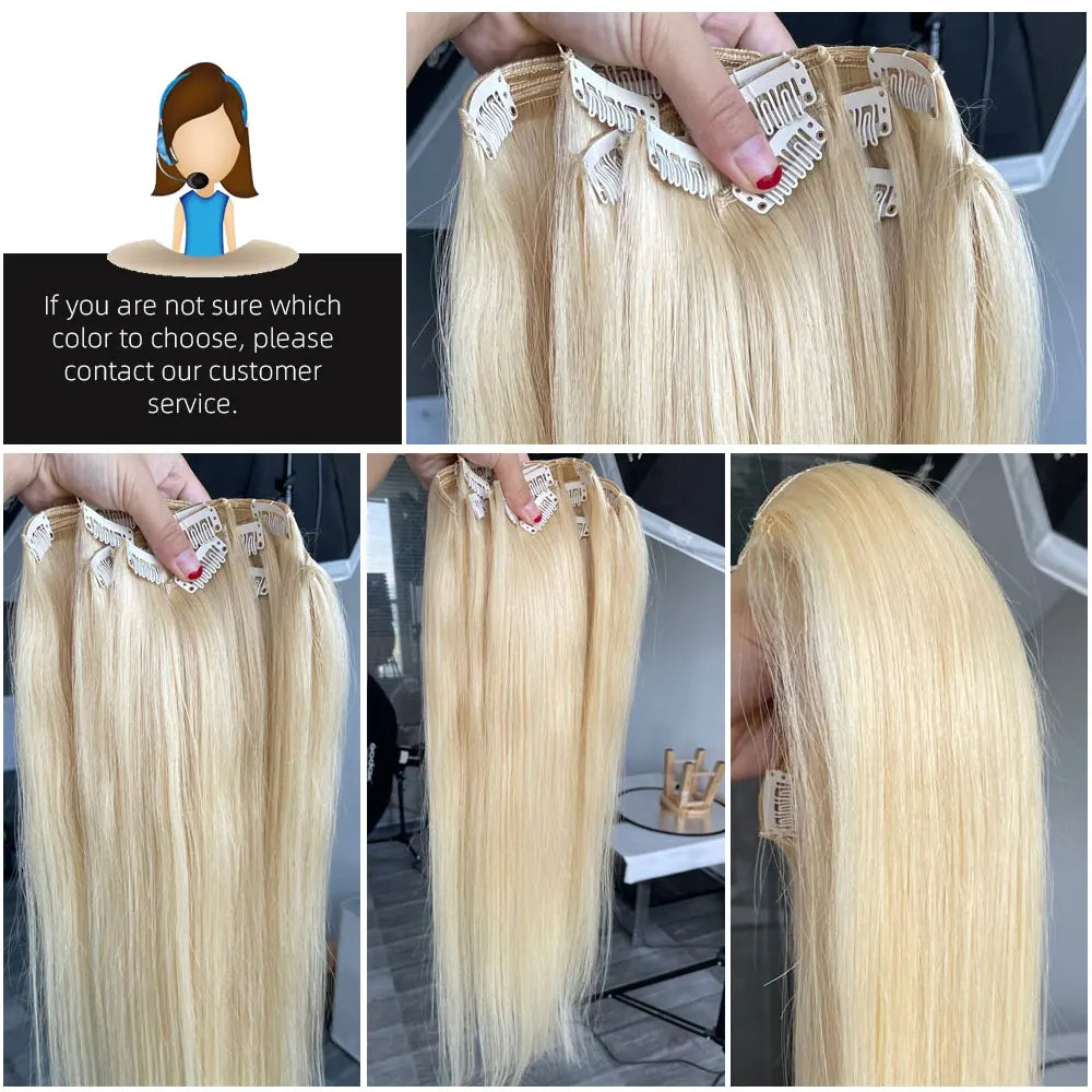 Isheeny 12"-24" Clip In Human Hair Extensions Brazilian Remy Natural Clip Human Hair Extension Real Natural Clip On 50G-120G NEW