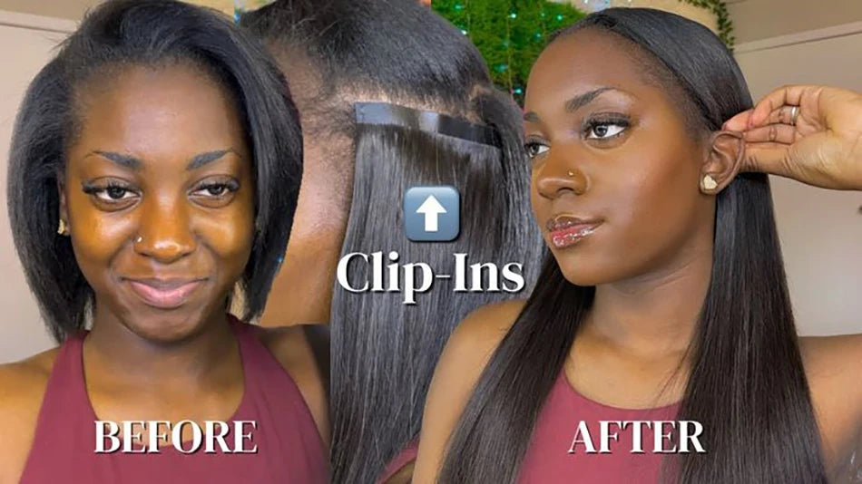 Raw Unprocessed 100g 7Pcs/Set Seamless Clips in #1B Natural Color Human Hair Extensions Long PU Weft Invisible Straight Hair