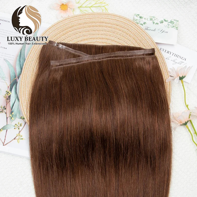 Long Tape Weft Human Hair Extensions 12"-22" Invisible Inject PU Skin Flat Weft Hair Bundles 100g Sewing In Micro Links Hair