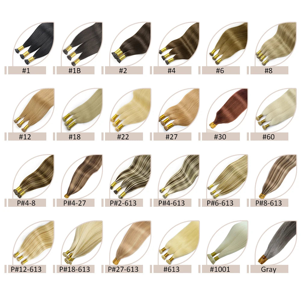 Straight Human Hair Extension By Fusion Flat Tip Keratin Capsules 0.8g/ 1g/Strand 50pcs Natural Hair Extension Ombre Blond Color