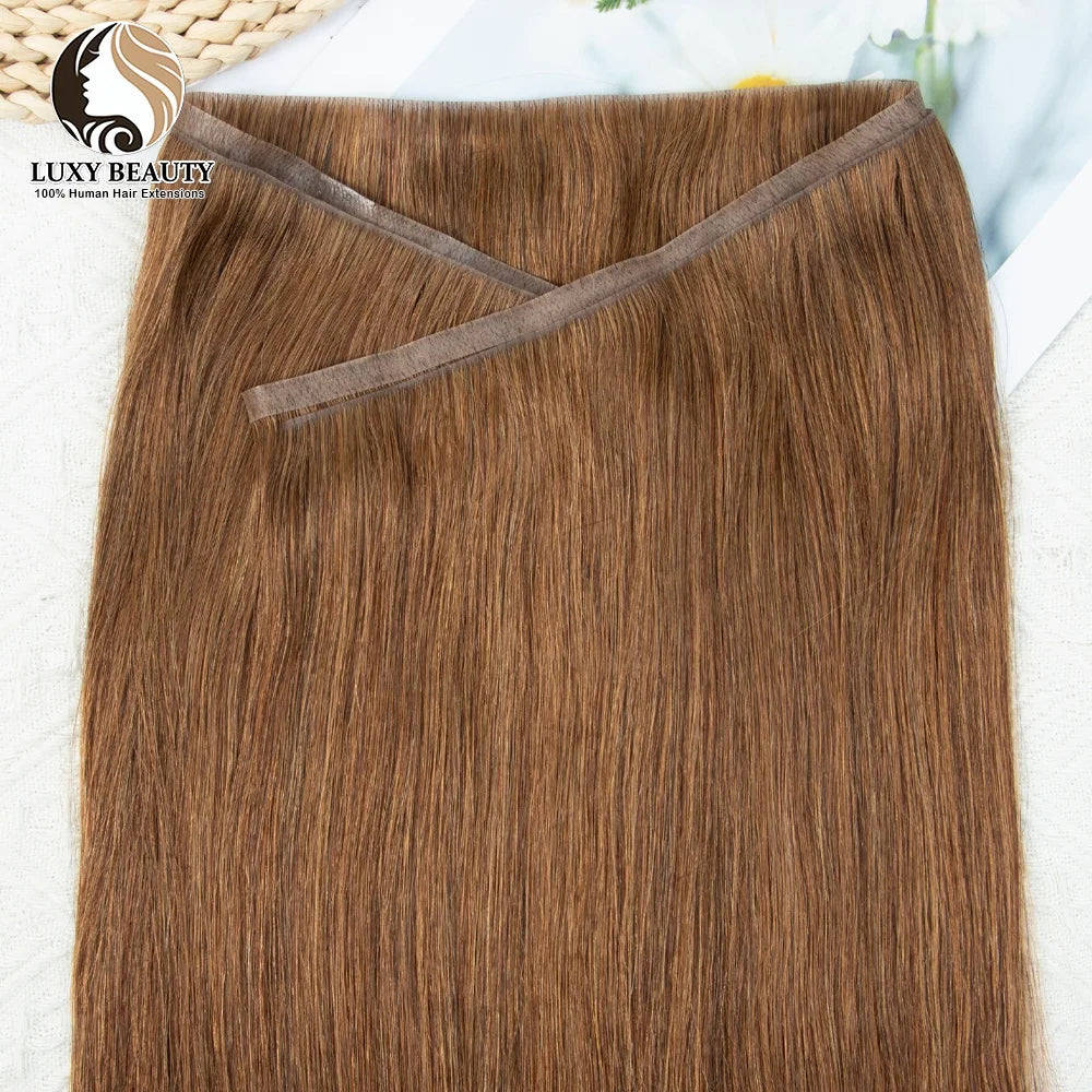 Long Tape Weft Human Hair Extensions 12"-22" Invisible Inject PU Skin Flat Weft Hair Bundles 100g Sewing In Micro Links Hair
