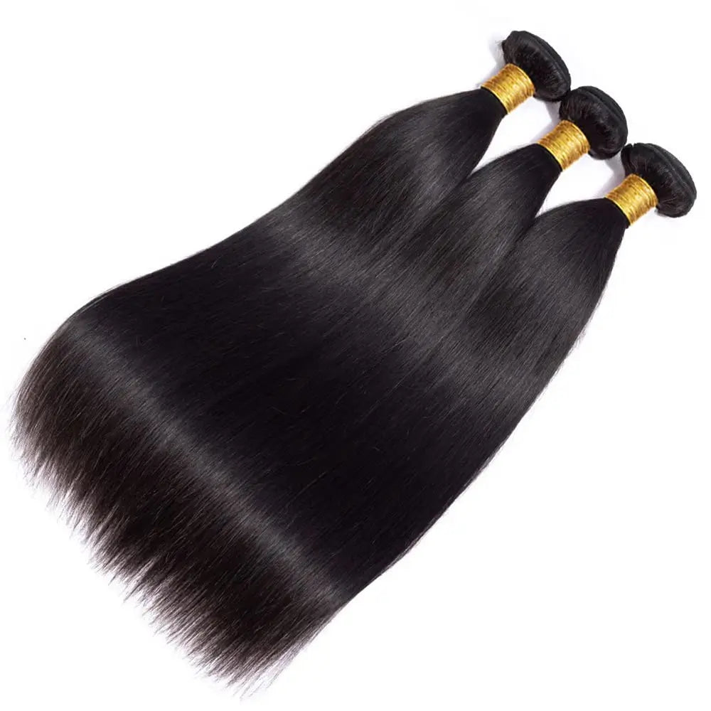30 Inch Long Bundles Straight Human Hair 1/3/4 Pcs Bone Straight Hair Weave Double Weft 100% Remy Raw Hair Extensions Natural