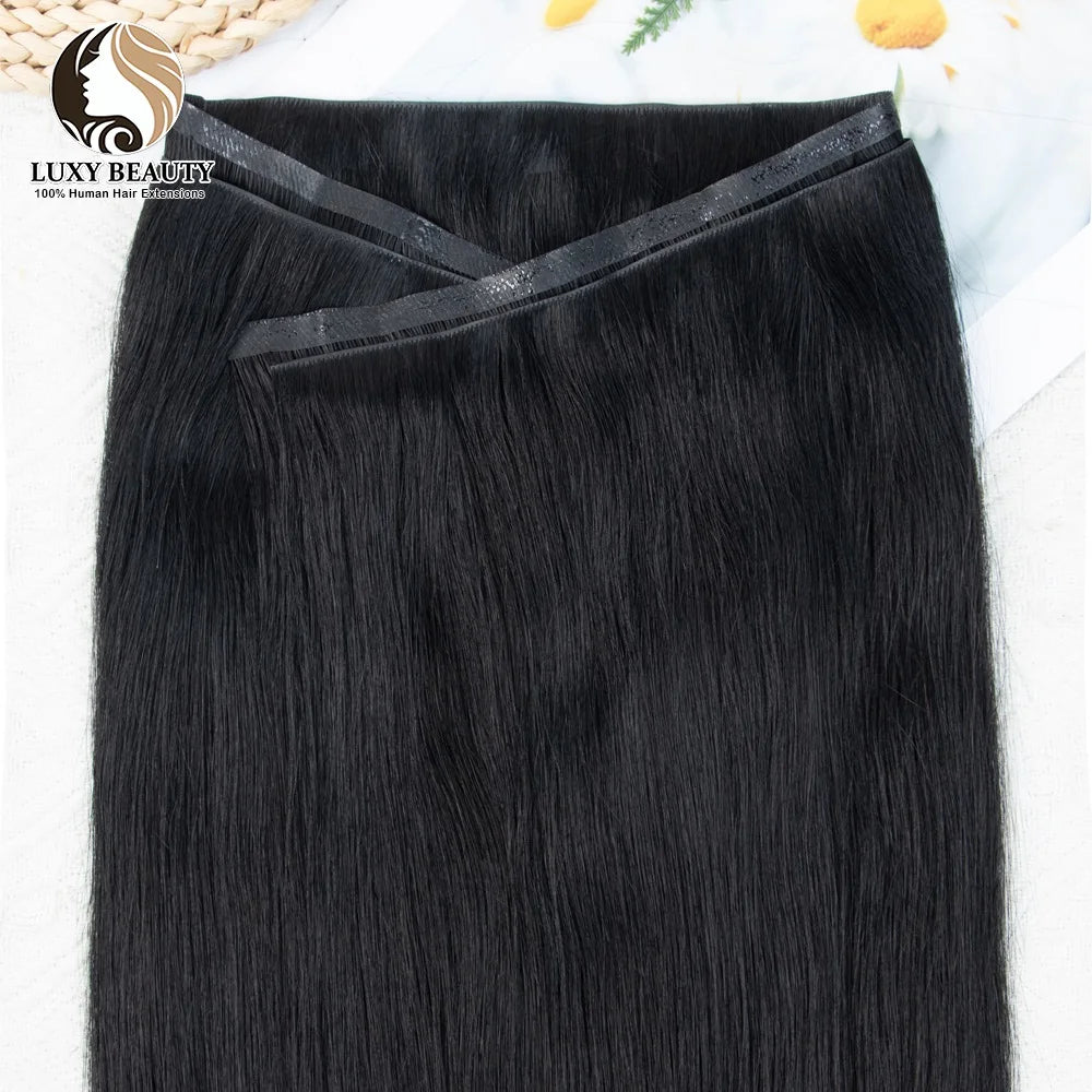 Long Tape Weft Human Hair Extensions 12"-22" Invisible Inject PU Skin Flat Weft Hair Bundles 100g Sewing In Micro Links Hair