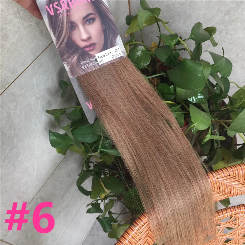VSR POP PU Super Tape In Human Hair Extension Blonde Piano Color US Strong Adhesive Tape Hair Extensions For Salon