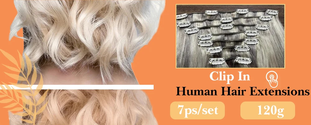 Full Shine Clip in Hair Extensions Human Hair Clip Balayage 7pcs 120g Double Weft Hair Extensions Human Hair For Woman