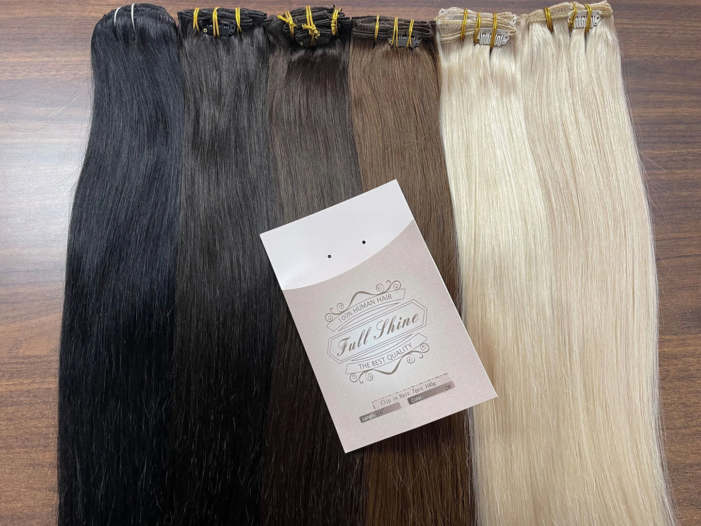 Full Shine Human Hair Extensions Clip in Hair Extensions Human Hair 7PCS 105G Double Weft Hair Extensions Human Hair For Woman