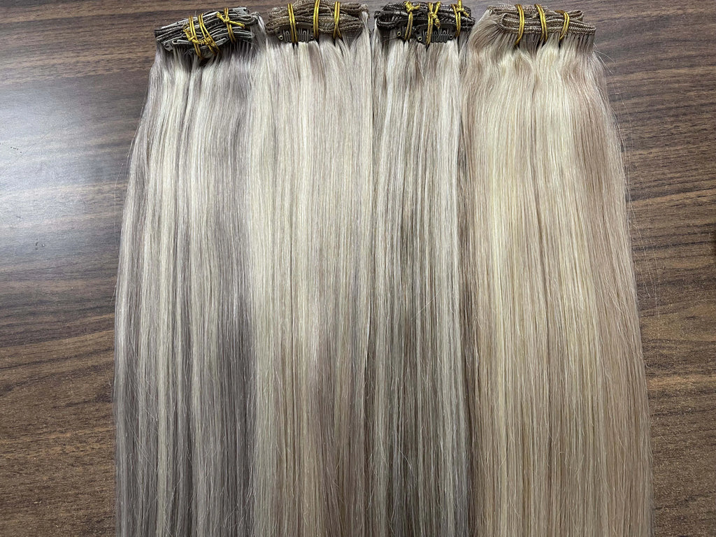 Full Shine Human Hair Extensions Clip in Hair Extensions Human Hair 7PCS 105G Double Weft Hair Extensions Human Hair For Woman