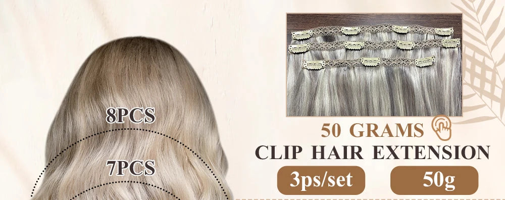 Full Shine Human Hair Extensions Clip in Hair Extensions Human Hair 7PCS 105G Double Weft Hair Extensions Human Hair For Woman