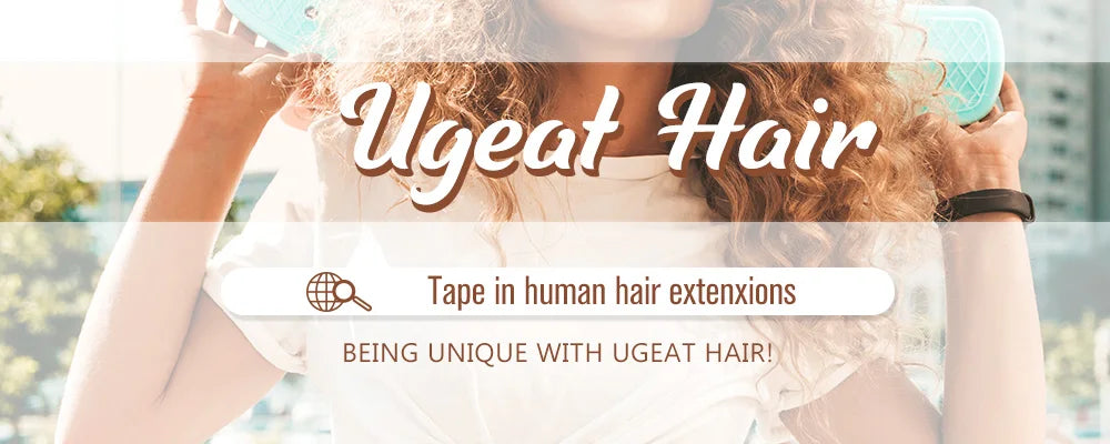 [Last 12 Months] Ugeat Tape in Hair Extensions Virgin Hair 100% Real Human Hair 10A Grade Hair Extensions Tape Ins Pure Color