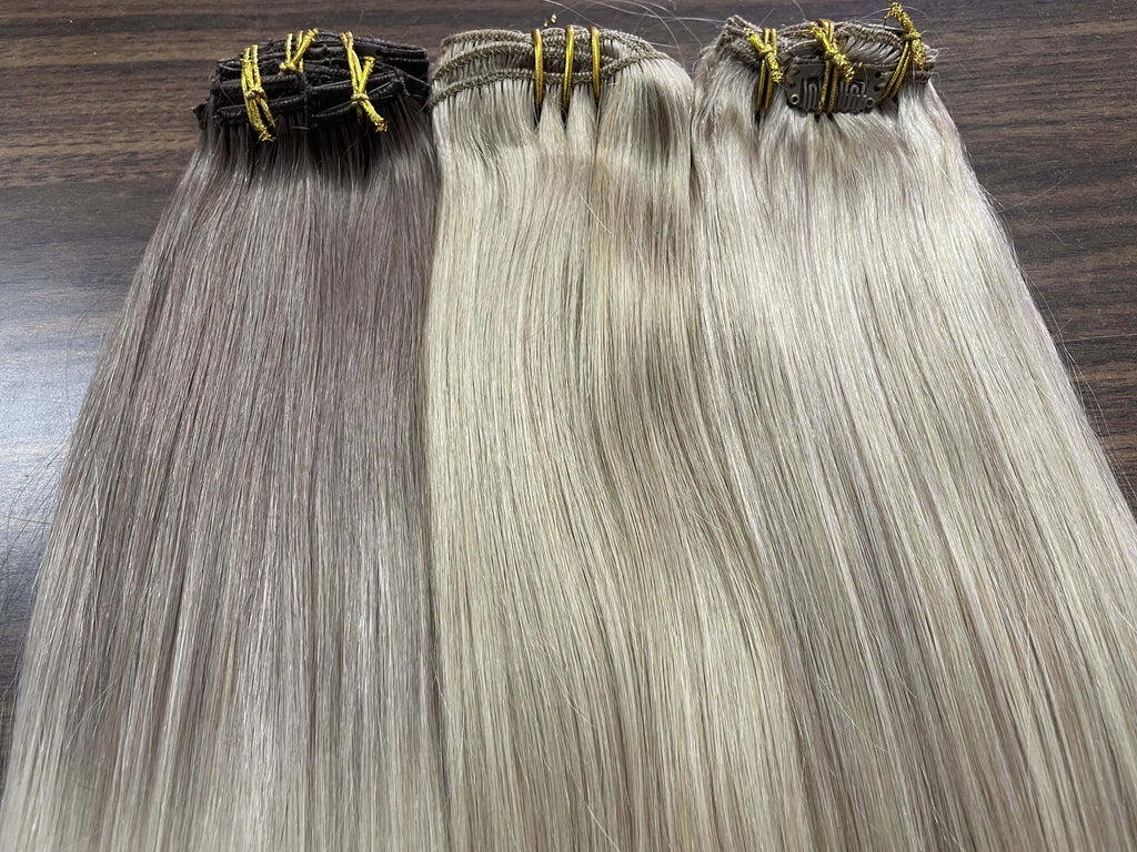 Full Shine Human Hair Extensions Clip in Hair Extensions Human Hair 7PCS 105G Double Weft Hair Extensions Human Hair For Woman