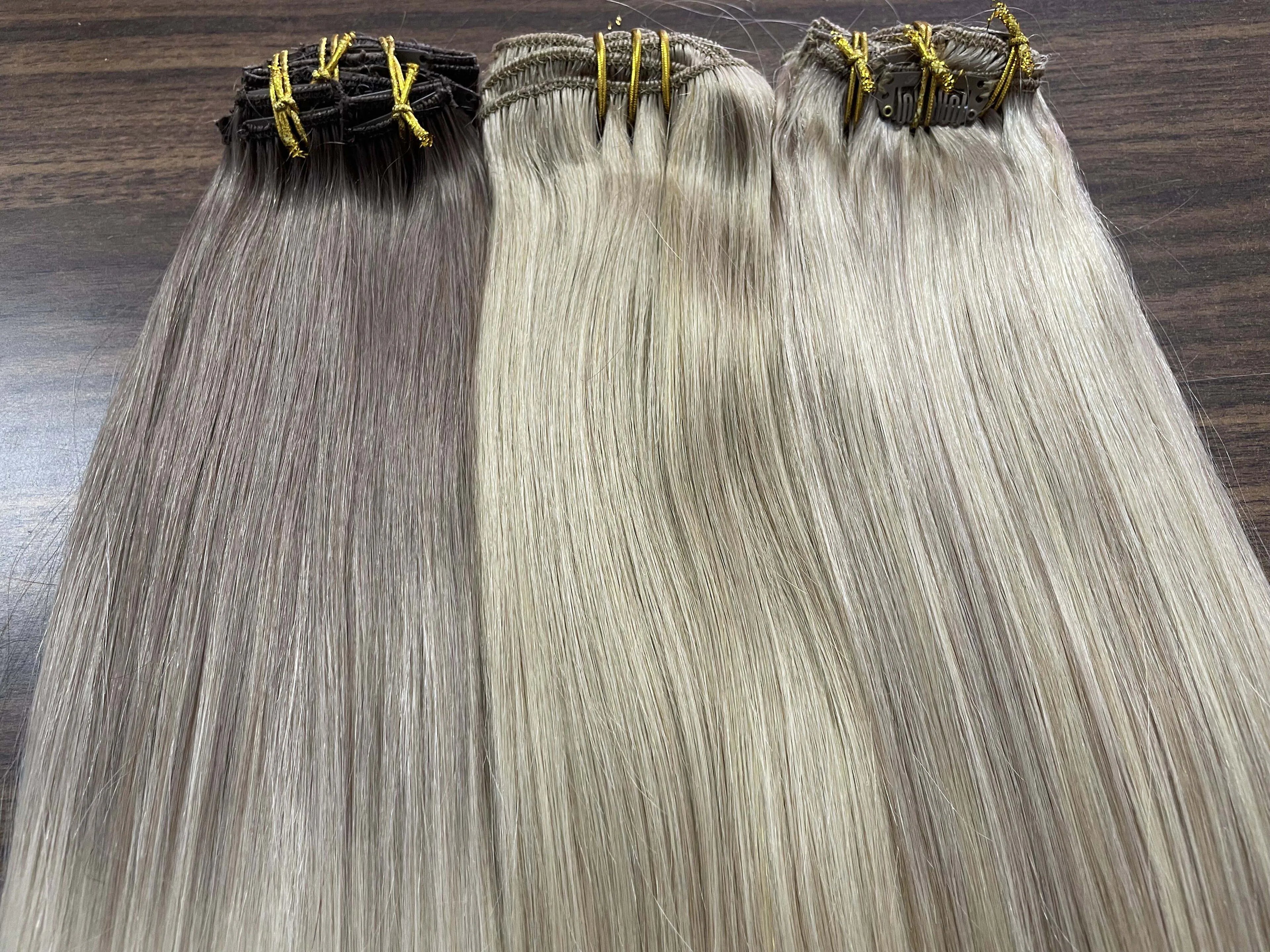 Full Shine Human Hair Extensions Clip in Hair Extensions Human Hair 7PCS 105G Double Weft Hair Extensions Human Hair For Woman