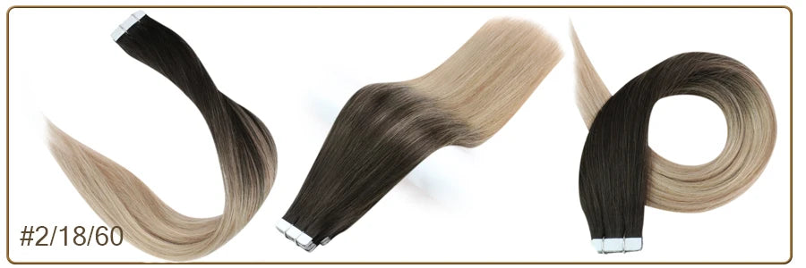Full Shine Omber Tape in Hair Extensions Human Hair Blonde Color 100% Remy Human Hair Seamless Skin Weft Glue On Natural Hair