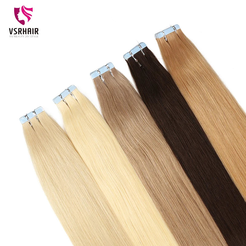 VSR POP PU Super Tape In Human Hair Extension Blonde Piano Color US Strong Adhesive Tape Hair Extensions For Salon