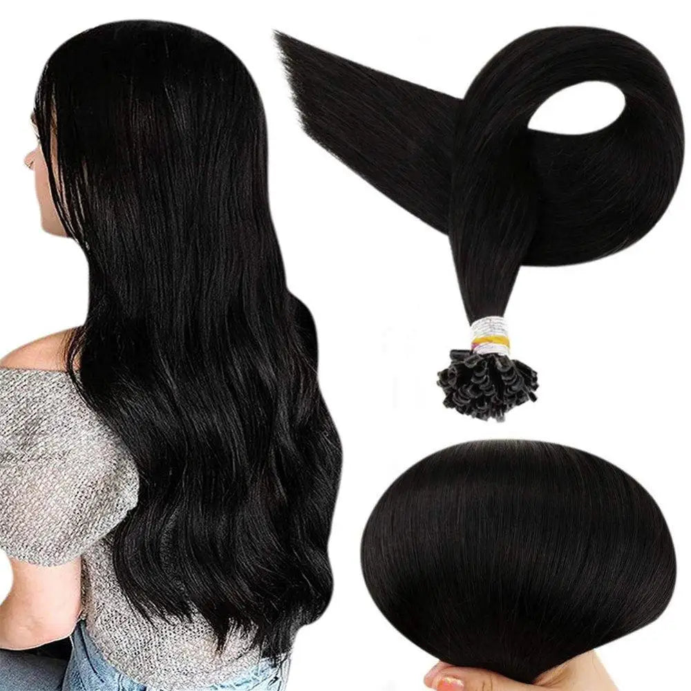 Full Shine U Tip Hair Extensions Fusion Hair Balayage Color 40-50g Keratin Glue Beads Prebonded Remy Human Hair Extensions