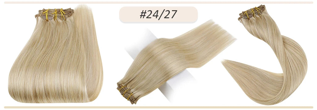 Full Shine Human Hair Extensions Clip in Hair Extensions Human Hair 7PCS 105G Double Weft Hair Extensions Human Hair For Woman