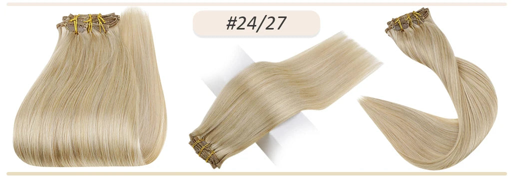 Full Shine Human Hair Extensions Clip in Hair Extensions Human Hair 7PCS 105G Double Weft Hair Extensions Human Hair For Woman