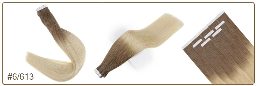 Full Shine Omber Tape in Hair Extensions Human Hair Blonde Color 100% Remy Human Hair Seamless Skin Weft Glue On Natural Hair
