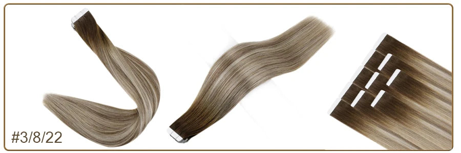 Full Shine Omber Tape in Hair Extensions Human Hair Blonde Color 100% Remy Human Hair Seamless Skin Weft Glue On Natural Hair