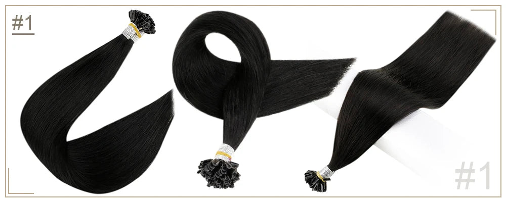 Full Shine U Tip Hair Extensions Fusion Hair Balayage Color 40-50g Keratin Glue Beads Prebonded Remy Human Hair Extensions