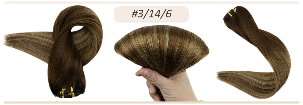 Full Shine Human Hair Extensions Clip in Hair Extensions Human Hair 7PCS 105G Double Weft Hair Extensions Human Hair For Woman