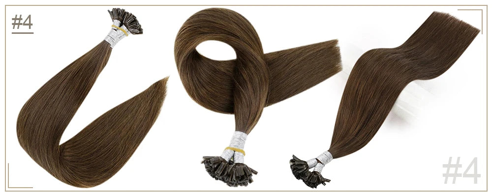 Full Shine U Tip Hair Extensions Fusion Hair Balayage Color 40-50g Keratin Glue Beads Prebonded Remy Human Hair Extensions