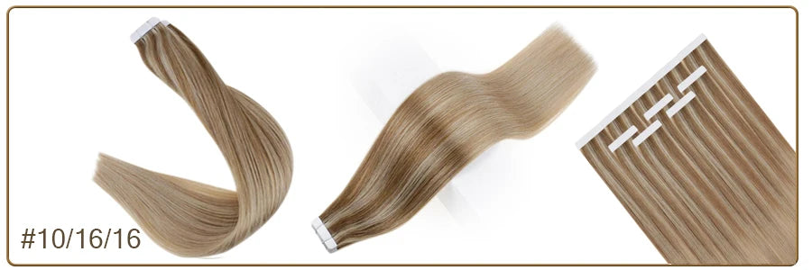 Full Shine Omber Tape in Hair Extensions Human Hair Blonde Color 100% Remy Human Hair Seamless Skin Weft Glue On Natural Hair