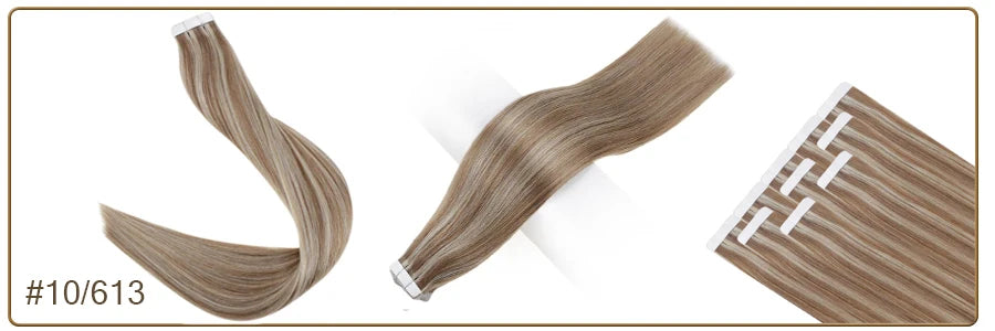 Full Shine Omber Tape in Hair Extensions Human Hair Blonde Color 100% Remy Human Hair Seamless Skin Weft Glue On Natural Hair