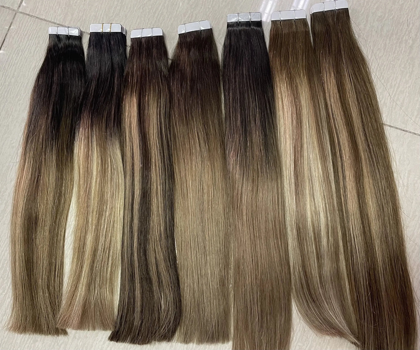 Full Shine Omber Tape in Hair Extensions Human Hair Blonde Color 100% Remy Human Hair Seamless Skin Weft Glue On Natural Hair