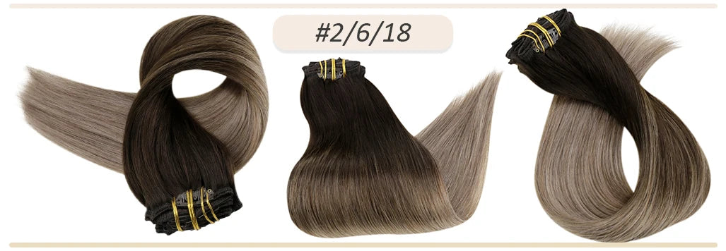 Full Shine Human Hair Extensions Clip in Hair Extensions Human Hair 7PCS 105G Double Weft Hair Extensions Human Hair For Woman