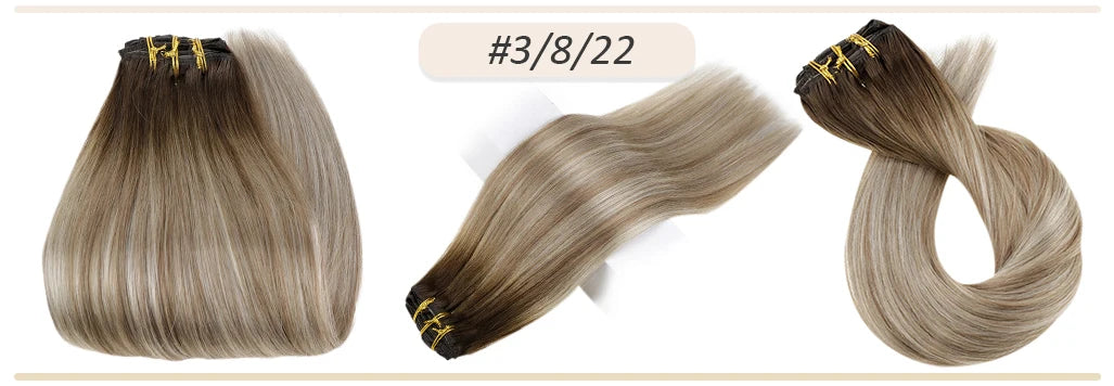Full Shine Human Hair Extensions Clip in Hair Extensions Human Hair 7PCS 105G Double Weft Hair Extensions Human Hair For Woman