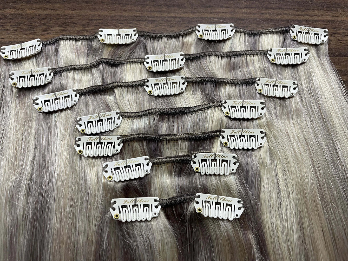 Full Shine Human Hair Extensions Clip in Hair Extensions Human Hair 7PCS 105G Double Weft Hair Extensions Human Hair For Woman