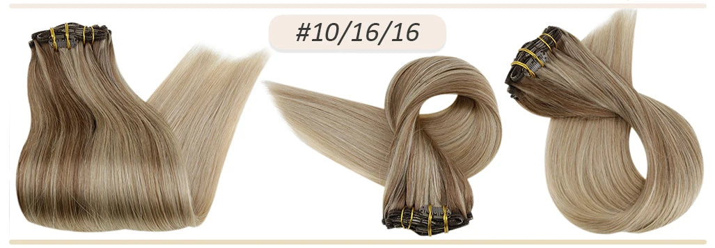 Full Shine Human Hair Extensions Clip in Hair Extensions Human Hair 7PCS 105G Double Weft Hair Extensions Human Hair For Woman