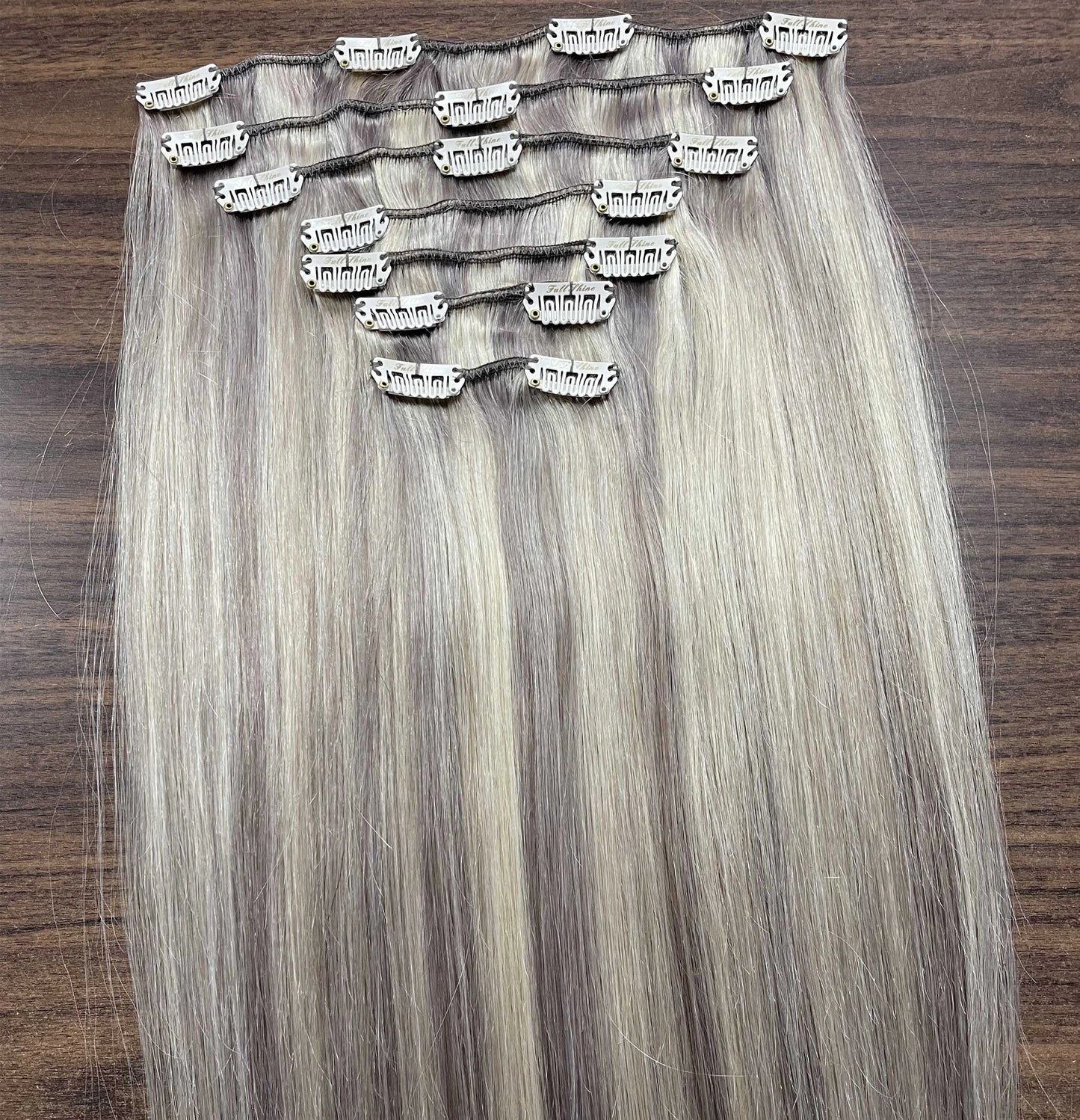 Full Shine Human Hair Extensions Clip in Hair Extensions Human Hair 7PCS 105G Double Weft Hair Extensions Human Hair For Woman