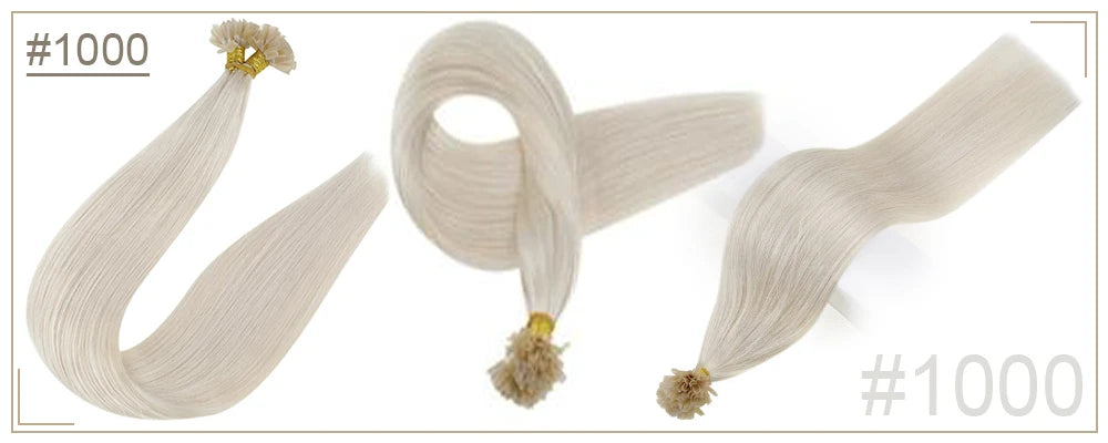 Full Shine U Tip Hair Extensions Fusion Hair Balayage Color 40-50g Keratin Glue Beads Prebonded Remy Human Hair Extensions