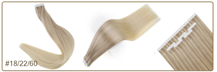 Full Shine Omber Tape in Hair Extensions Human Hair Blonde Color 100% Remy Human Hair Seamless Skin Weft Glue On Natural Hair