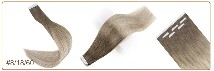 Full Shine Omber Tape in Hair Extensions Human Hair Blonde Color 100% Remy Human Hair Seamless Skin Weft Glue On Natural Hair
