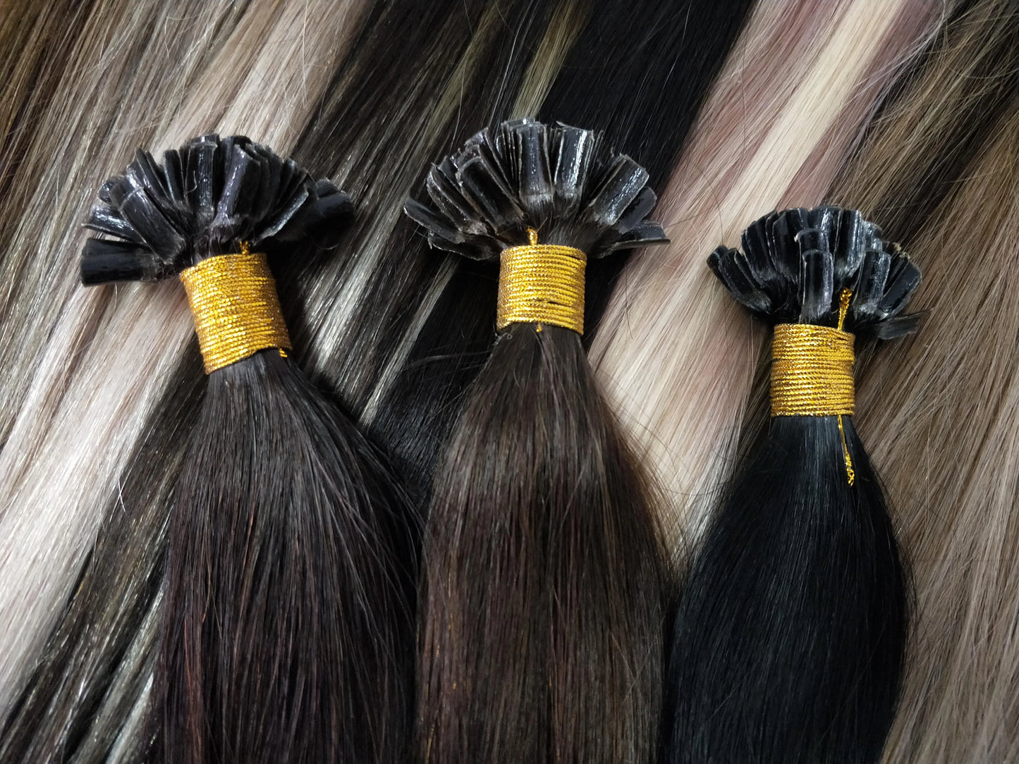 Full Shine U Tip Hair Extensions Fusion Hair Balayage Color 40-50g Keratin Glue Beads Prebonded Remy Human Hair Extensions