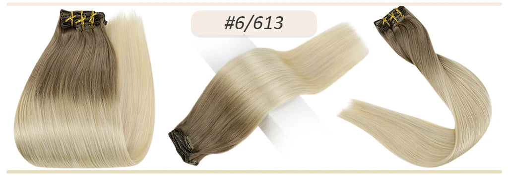 Full Shine Human Hair Extensions Clip in Hair Extensions Human Hair 7PCS 105G Double Weft Hair Extensions Human Hair For Woman