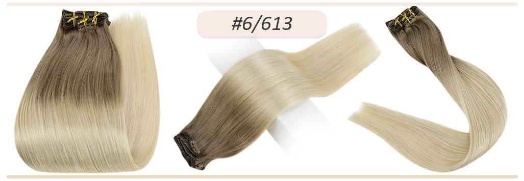 Full Shine Human Hair Extensions Clip in Hair Extensions Human Hair 7PCS 105G Double Weft Hair Extensions Human Hair For Woman