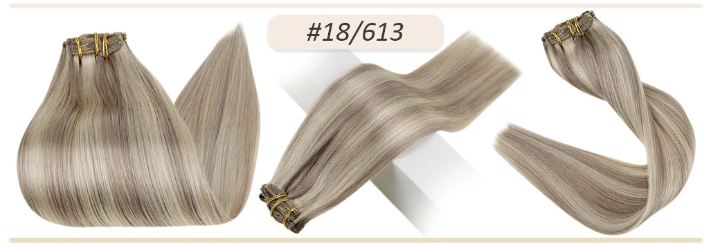 Full Shine Human Hair Extensions Clip in Hair Extensions Human Hair 7PCS 105G Double Weft Hair Extensions Human Hair For Woman