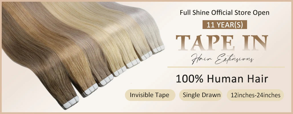 Full Shine Omber Tape in Hair Extensions Human Hair Blonde Color 100% Remy Human Hair Seamless Skin Weft Glue On Natural Hair