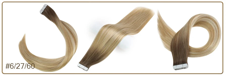Full Shine Omber Tape in Hair Extensions Human Hair Blonde Color 100% Remy Human Hair Seamless Skin Weft Glue On Natural Hair
