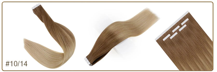 Full Shine Omber Tape in Hair Extensions Human Hair Blonde Color 100% Remy Human Hair Seamless Skin Weft Glue On Natural Hair