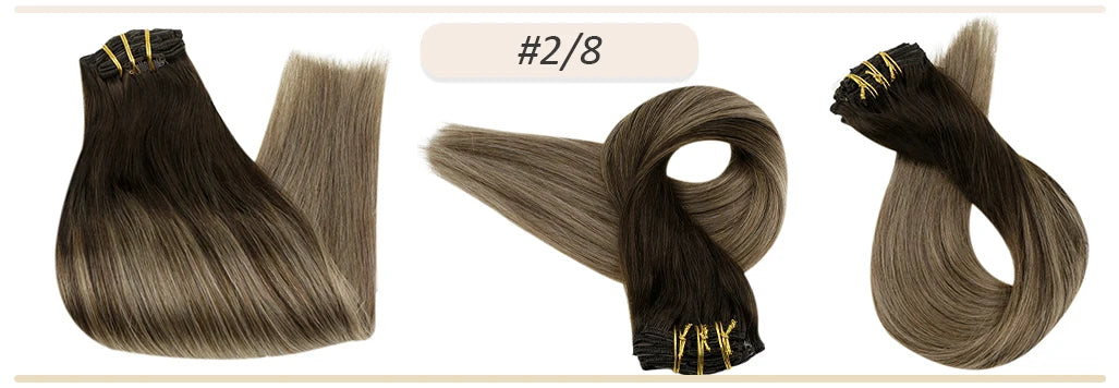 Full Shine Human Hair Extensions Clip in Hair Extensions Human Hair 7PCS 105G Double Weft Hair Extensions Human Hair For Woman
