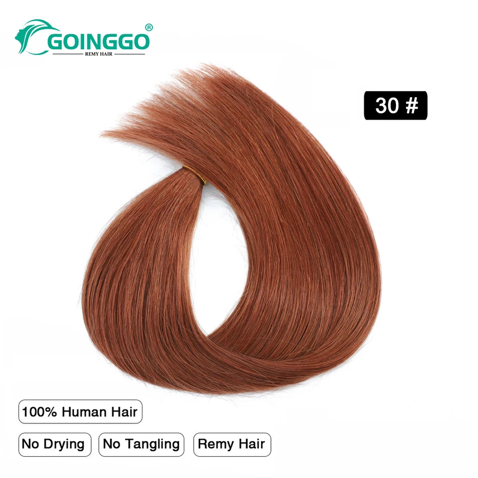 Auburn Tape In Hair Extensions Human Hair Copper Skin Weft Adhesive Tape In Extensions Real Natural Hair Seamless Tape Ins 10Pcs