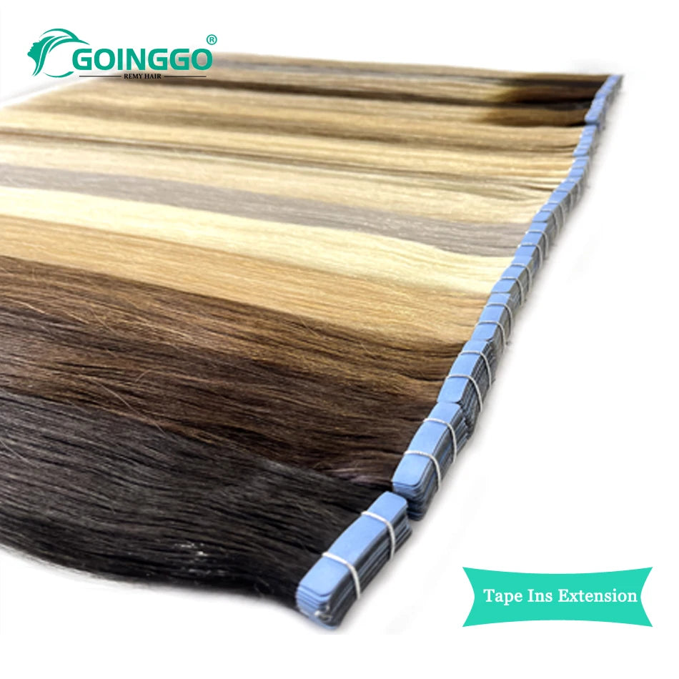 Auburn Tape In Hair Extensions Human Hair Copper Skin Weft Adhesive Tape In Extensions Real Natural Hair Seamless Tape Ins 10Pcs